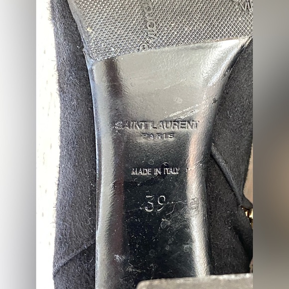 Saint Laurent Lou Black Suede Ankle Boots (70 mm heel) - size 39 - Picture 6 of 11